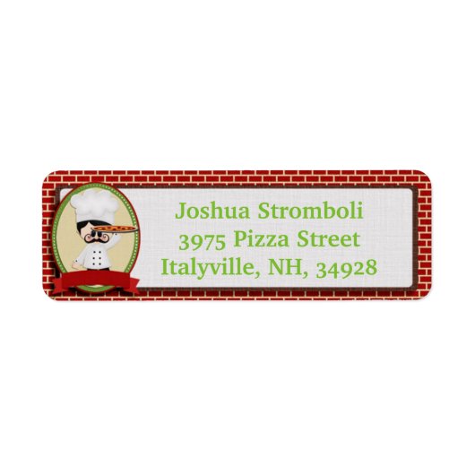 Pizza Typ Rücksendeadressen-Aufkleber (Vorne)