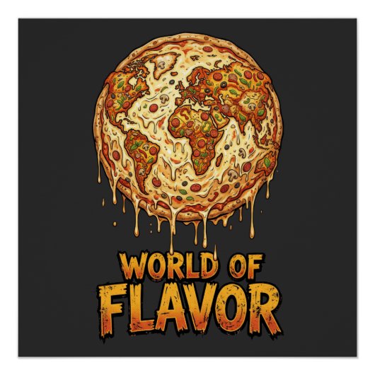 Pizza-Überlastungsplanet Poster (Vorderseite)