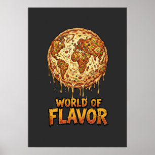 Pizza-Überlastungsplanet Poster