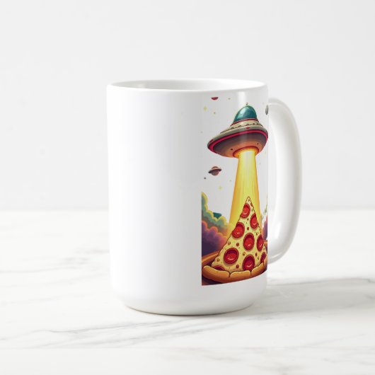 Pizza UFO Abduction Kaffeetasse (VorderseiteRechts)