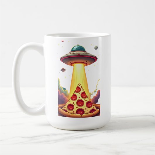 Pizza UFO Abduction Kaffeetasse (Links)