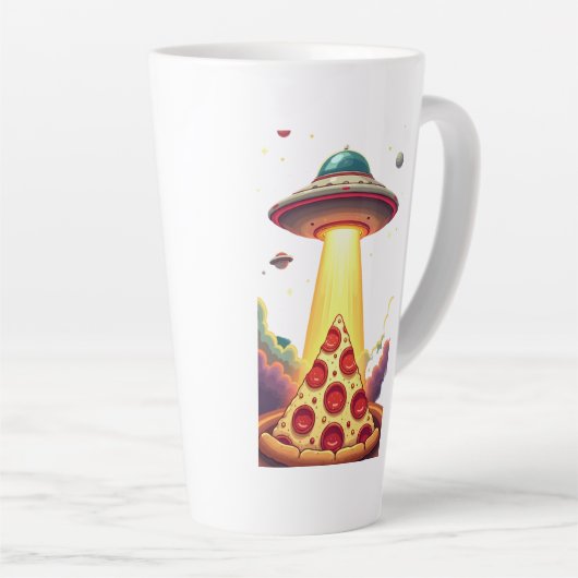 Pizza UFO Abduction Milchtasse (Rechte Ecke)