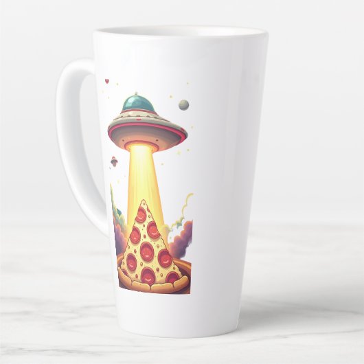 Pizza UFO Abduction Milchtasse (Linke Ecke)