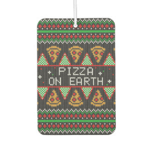 Pizza Ugly Christmas Sweater Autolufterfrischer
