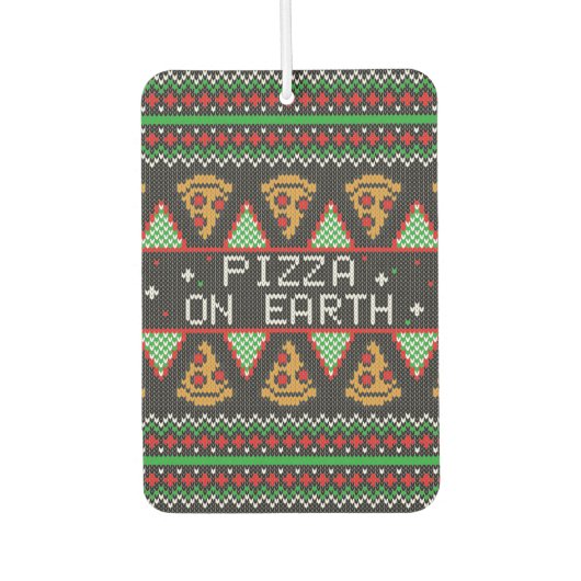 Pizza Ugly Christmas Sweater Autolufterfrischer (Vorderseite)