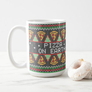 Pizza Ugly Christmas Sweater Kaffeetasse
