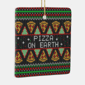 Pizza Ugly Christmas Sweater Keramikornament (Rechts)