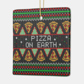 Pizza Ugly Christmas Sweater Keramikornament (Links)