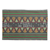 Pizza Ugly Christmas Sweater Kissenbezug (Rückseite-Links)