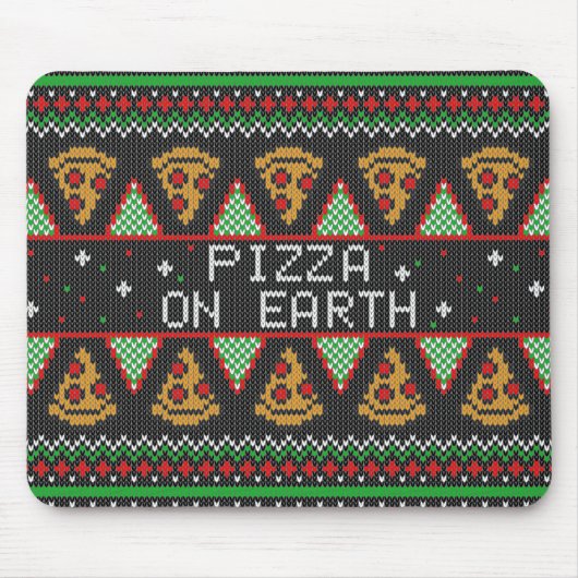 Pizza Ugly Christmas Sweater Mousepad (Vorne)