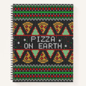 Pizza Ugly Christmas Sweater Notizblock (Vorderseite)