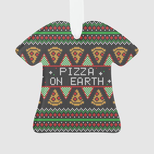Pizza Ugly Christmas Sweater Ornament (Rückseite)