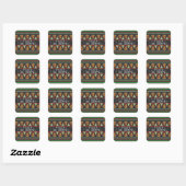 Pizza Ugly Christmas Sweater Quadratischer Aufkleber (Blatt)
