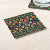 Pizza Ugly Christmas Sweater Rechteckiger Pappuntersetzer (angewinkelt)