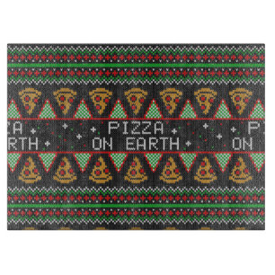 Pizza Ugly Christmas Sweater Schneidebrett