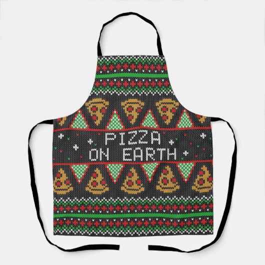 Pizza Ugly Christmas Sweater Schürze (Vorderseite)