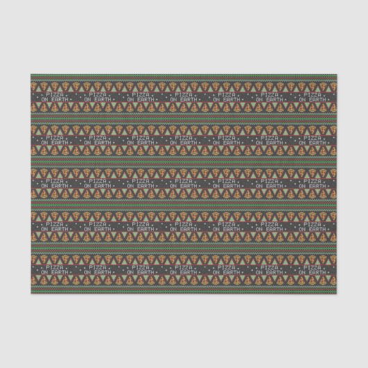 Pizza Ugly Christmas Sweater Seidenpapier (Vorderseite)