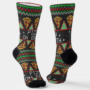 Pizza Ugly Christmas Sweater Socken