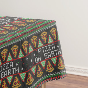 Pizza Ugly Christmas Sweater Tischdecke