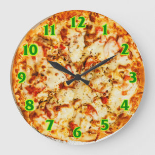 Pizza-Uhr Große Wanduhr