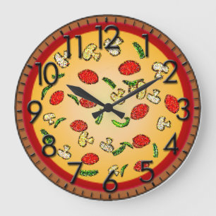 Pizza-Uhr Große Wanduhr
