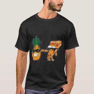 Pizza und Ananas Cartoon Design T-Shirt