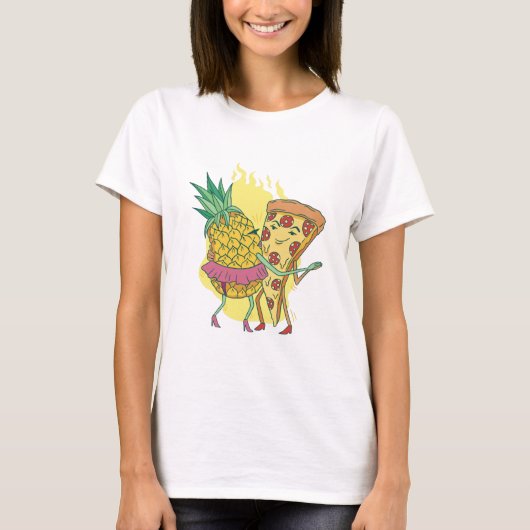 Pizza und Ananas-Tanz T-Shirt (Vorderseite)