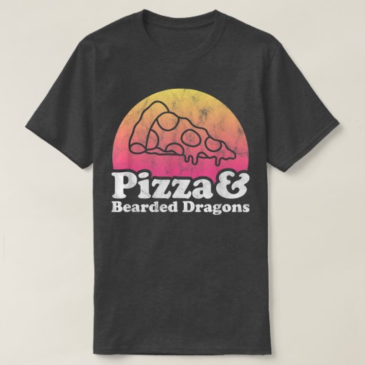 Pizza und Bartdrachen oder Bartdrache518 T-Shirt (Design vorne)