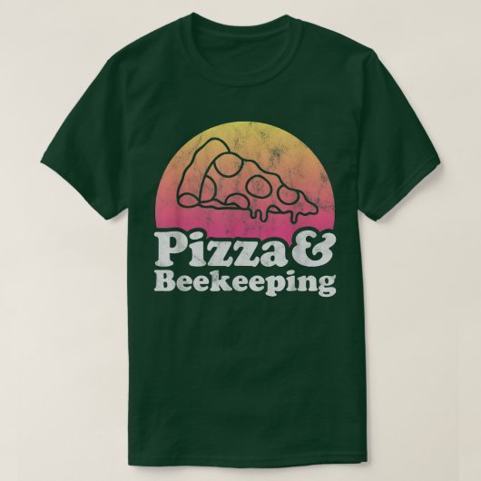 Pizza und Bienenzucht oder Imker T-Shirt (Design vorne)