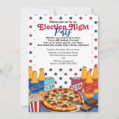 Pizza und Bier Election Night Party 2024 Einladung (Vorderseite)