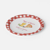 Pizza und Bier Lässige Paare Dusche Pappteller (Schrägansicht)