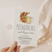 Pizza und Bier Lässige Paare Kinderdusche Einladung