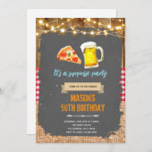 Pizza und Bier-Party Einladung (Vorne/Hinten)