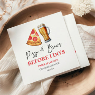 Pizza und Bier vor dem Ich-tue-es-Junggesellenabsc Serviette