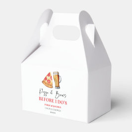 Pizza und Bier vor dem Ja-Wort-Paar- Brausebad Geschenkschachtel