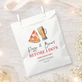Pizza und Bier vor dem Ja-Wort-Paar- Brausebad Geschenktütchen