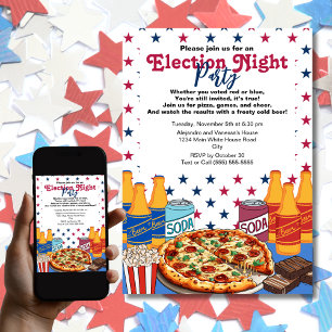 Pizza- und Bier-Wahlabendparty 2024 Einladung