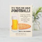 Pizza und Bierfußball Einladung (Stehend Vorderseite)