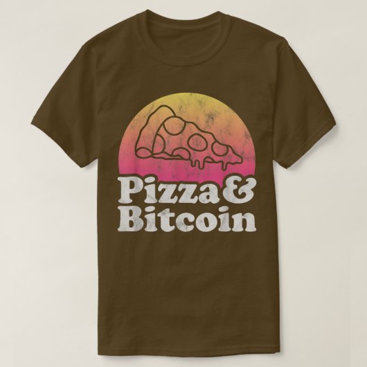Pizza und Bitcoin oder Crypto  T-Shirt (Design vorne)