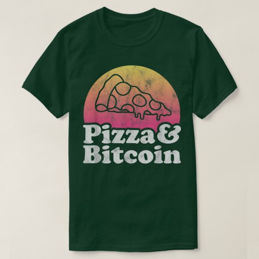 Pizza und Bitcoin oder Crypto-T - Shirt (Design vorne)
