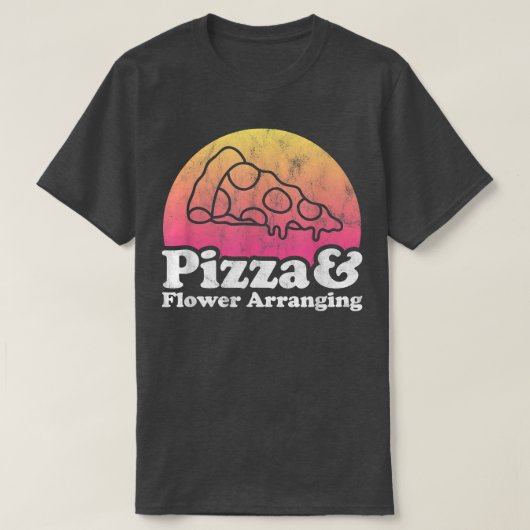 Pizza und Blume Anreicherung oder Blume T-Shirt (Design vorne)