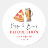 Pizza und Bräune bevor ich Probe essen Runder Aufkleber (Vorderseite)