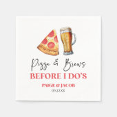 Pizza und Bräune bevor ich Probe essen Serviette (Vorderseite)