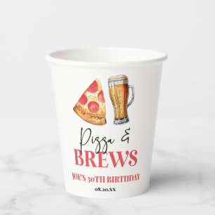 Pizza und Brews Beer Glass Geburtstagsparty Pappbecher