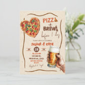 Pizza und Brews bevor ich Paare Dusche Einladung (Stehend Vorderseite)