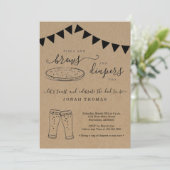 Pizza und Brews und Windeln zu Männerdusche Einladung (Stehend Vorderseite)