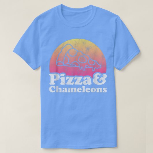 Pizza und Chameleons oder Chameleon T-Shirt (Design vorne)
