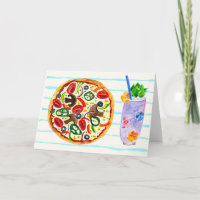Pizza- und Cocktail-Foodie-Karte
