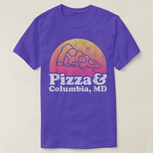 Pizza und Columbia, MD oder Maryland  T-Shirt (Design vorne)