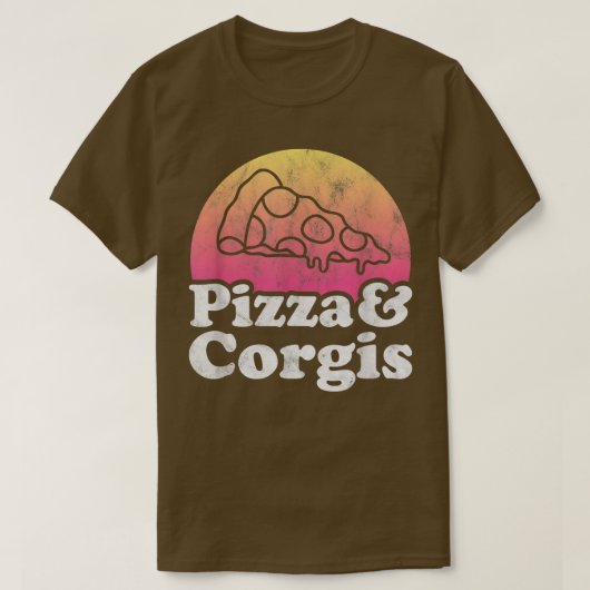 Pizza und Corgis oder Corgi  T-Shirt (Design vorne)